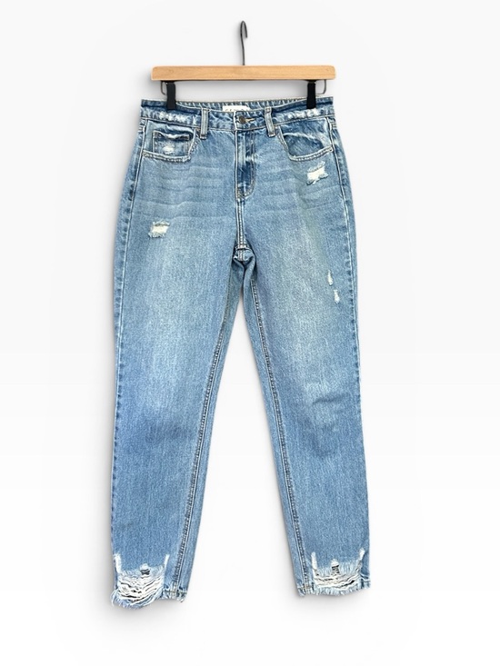 Cello Denim - Cello Light Wash Straight Leg Distressed Cotton Denim Jeans Size 5